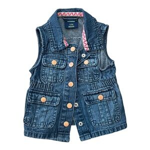 Infant cargo denim vest. Size 12 months